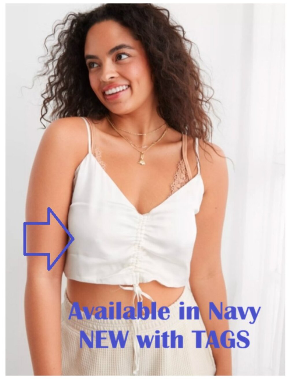 NWT Aerie Dark Navy Cropped Camisole Tank Top ⭐⭐⭐⭐⭐ Reviews